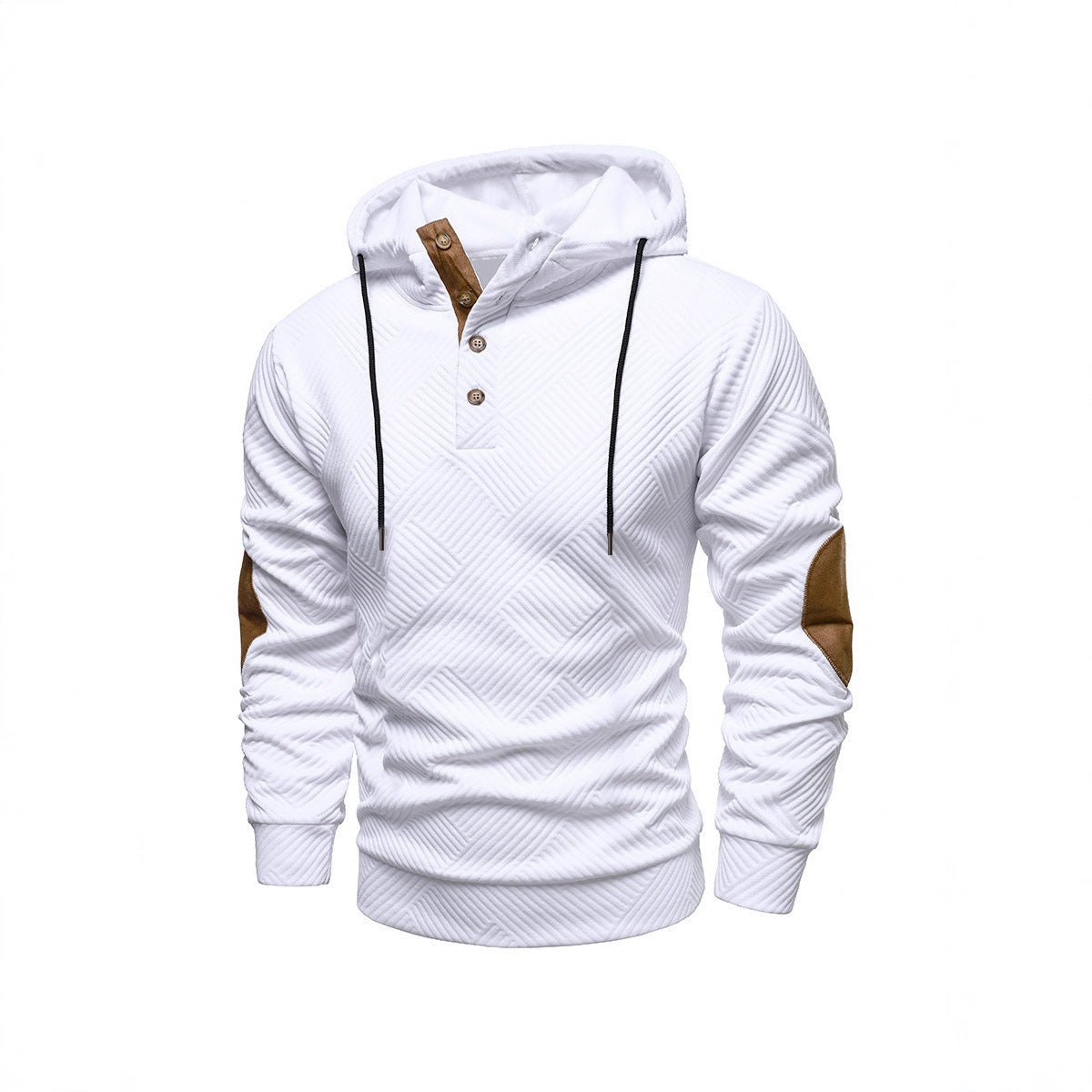 Men's Casual Hooded Pullover Hoodie - White