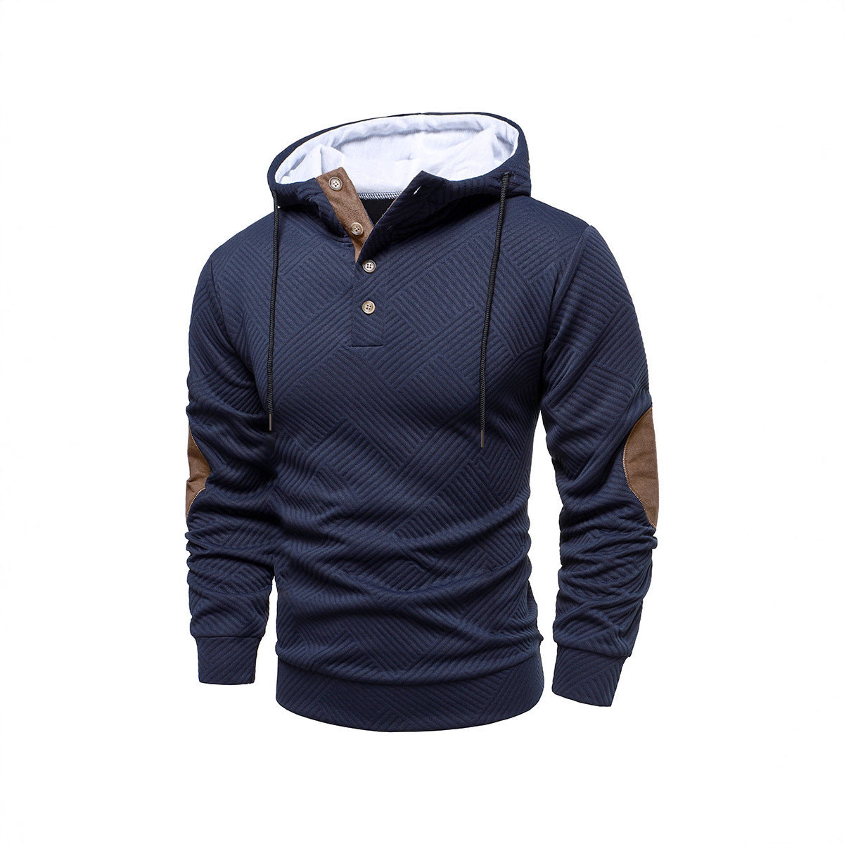 Men's Casual Hooded Pullover Hoodie - Black