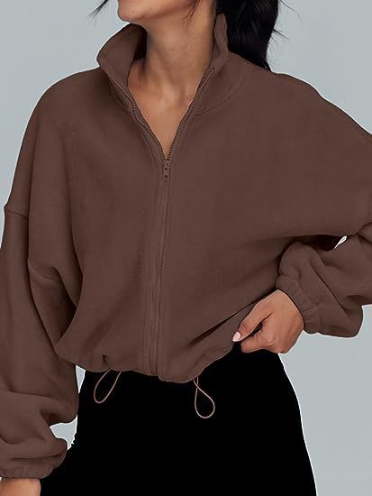 Korean-Style Women’s Polar Fleece Zip Jacket