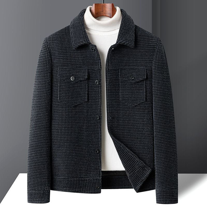 Men’s Slim Fit Fleece-Lined Wool Jacket