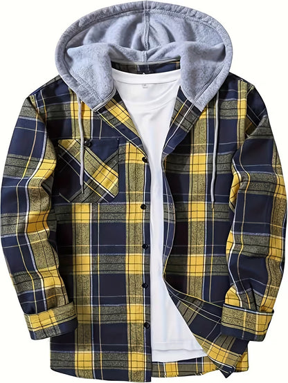 Men’s Plaid Hooded Shirt Jacket