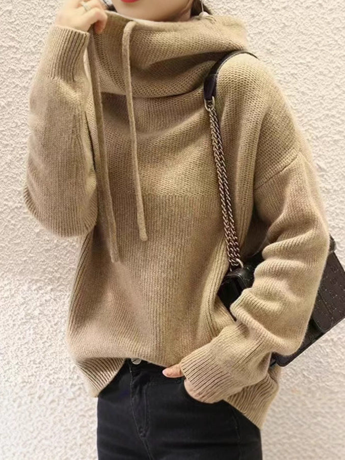 Women’s Thick Knit Lazy Style Sweater – Casual Long Sleeve Pullover