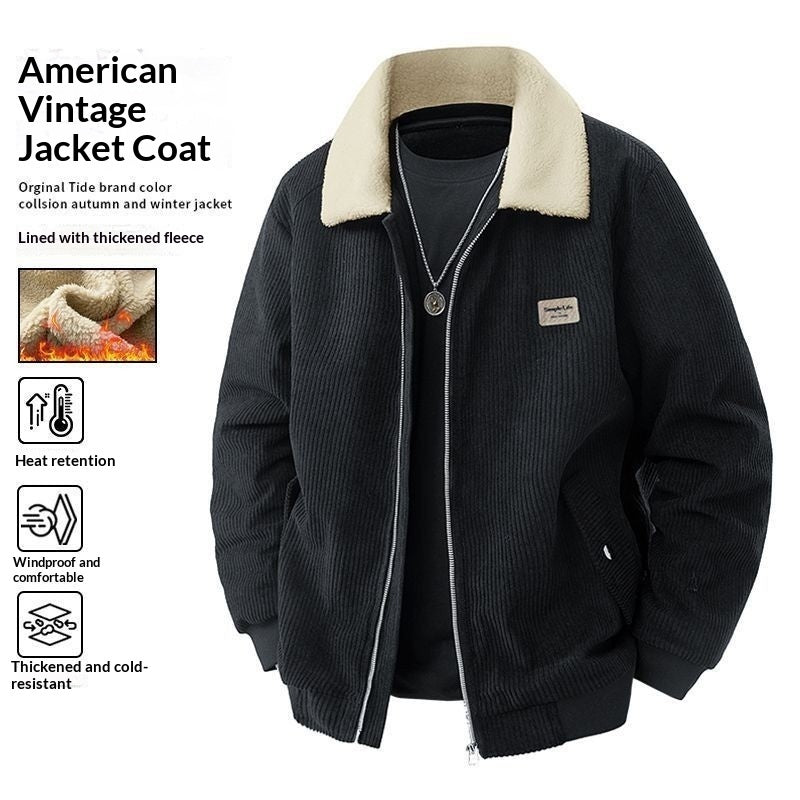 Men’s Fleece-Lined Corduroy Zip Jacket