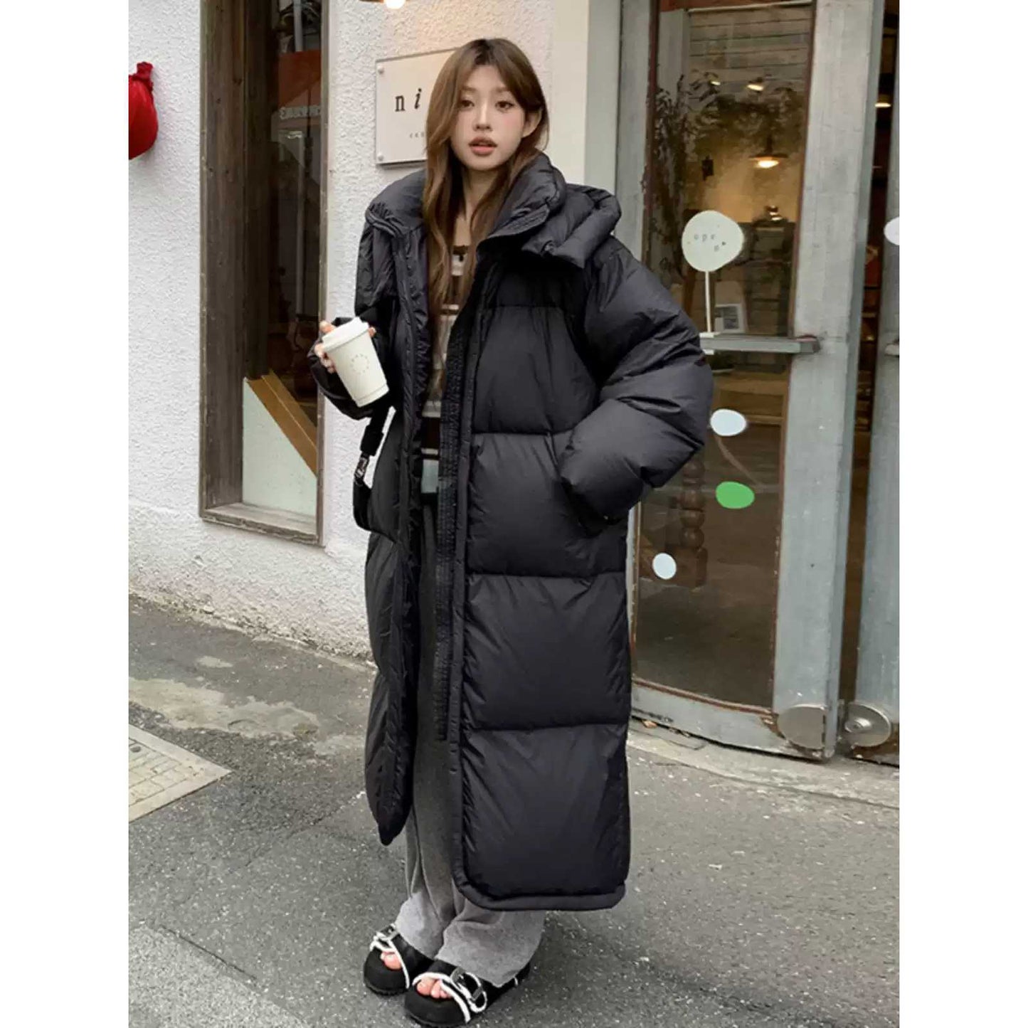Women’s Long Loose-Fit Winter Puffer Coat