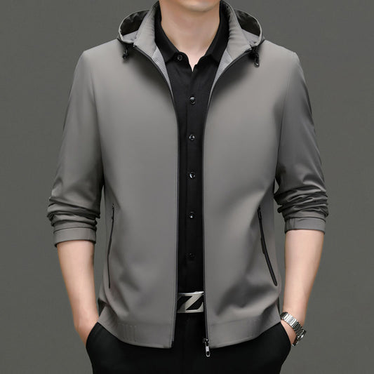 Men’s Lightweight Korean Zip-Up Hooded Jacket