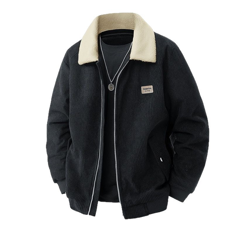 Men’s Fleece-Lined Corduroy Zip Jacket