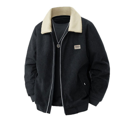Men’s Fleece-Lined Corduroy Zip Jacket